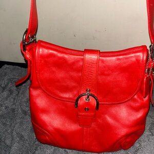 Red Coach Soho Leather Crossbody Shoulder Bag Vintage